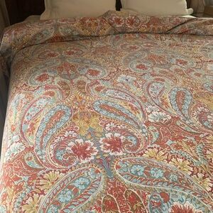 Pottery Barn Queen Duvet Cover Elegant Paisley Bedding